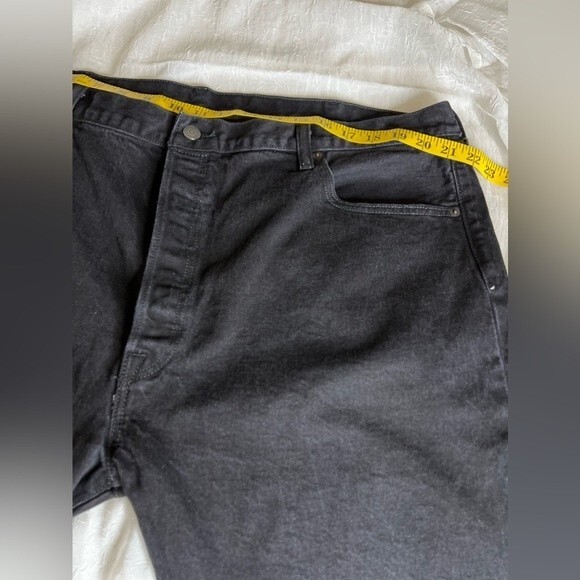LEVI'S 501 Button Fly Mens Jeans Size W44 L32 Color Black - Picture 6 of 14